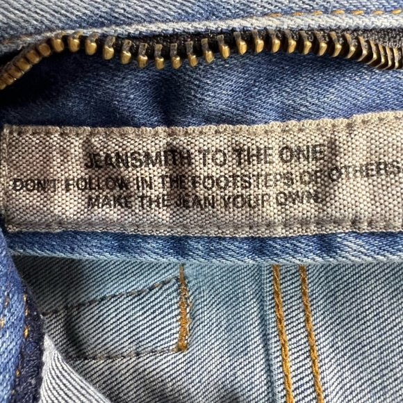 Cult of Individuality Men's Rocker Slim Fit Jeans Blue Paint Splatter Punk 34x33 - Picture 7 of 16